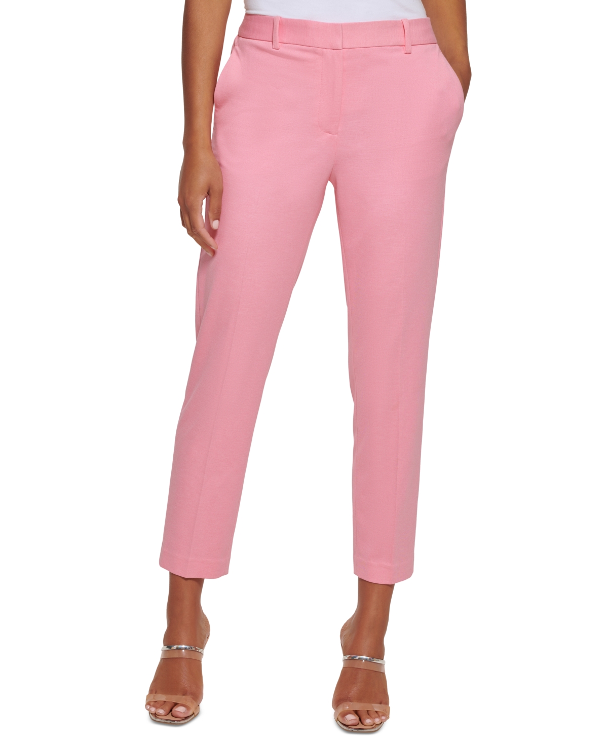 Dkny Women's Knit Essex Ankle Pants In French Rose | ModeSens