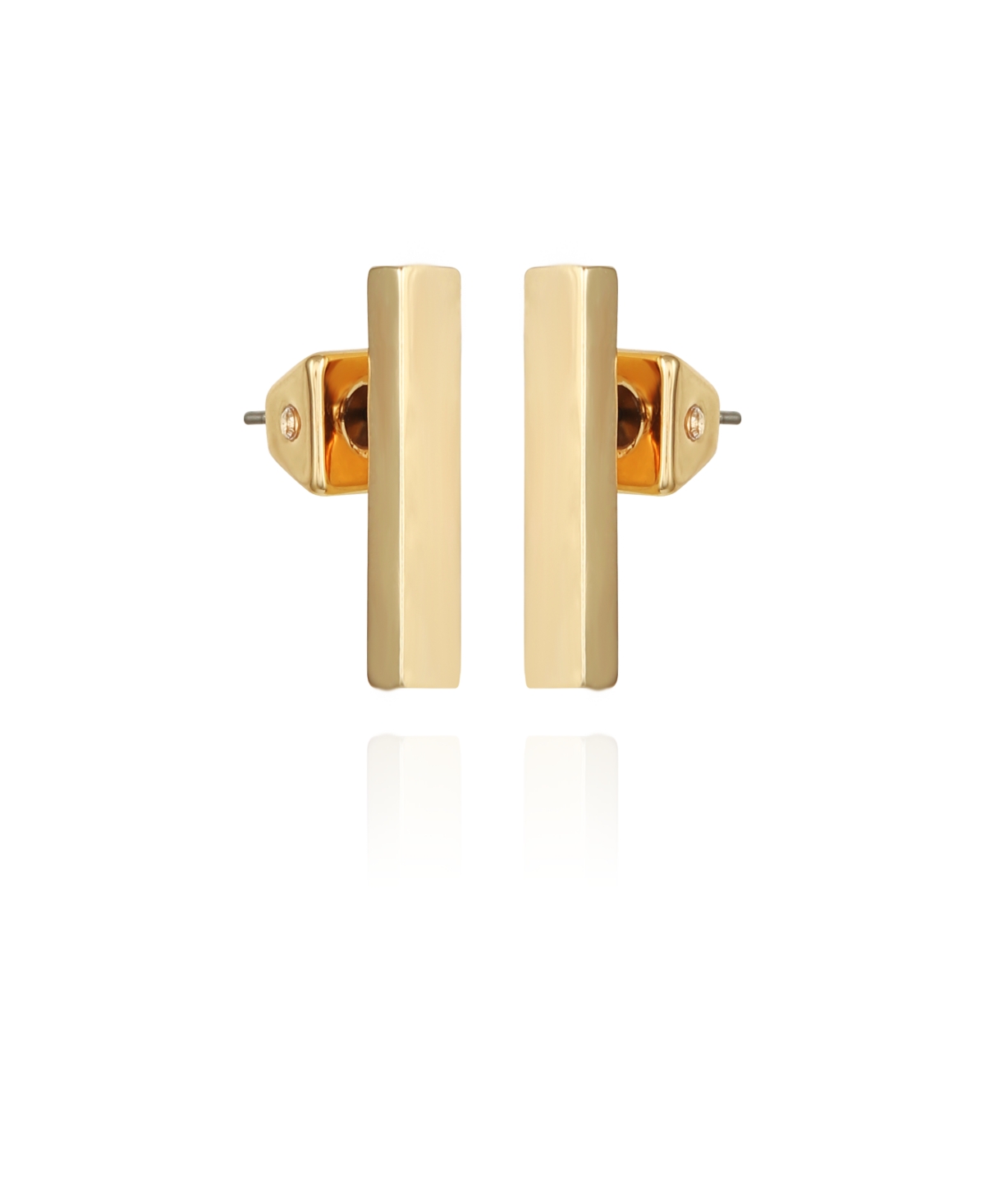Gold-Tone Rectangle Bar Stud Earrings - Gold-Tone