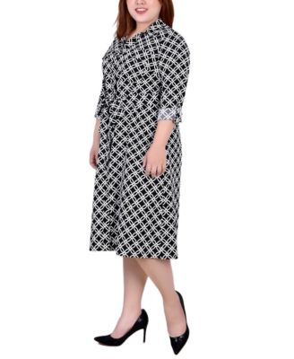 Plus Size Printed Shirt Dress