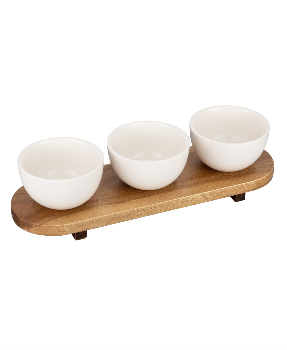 Thirstystone Tray With Condiment Bowls Set, 3 Pieces In White