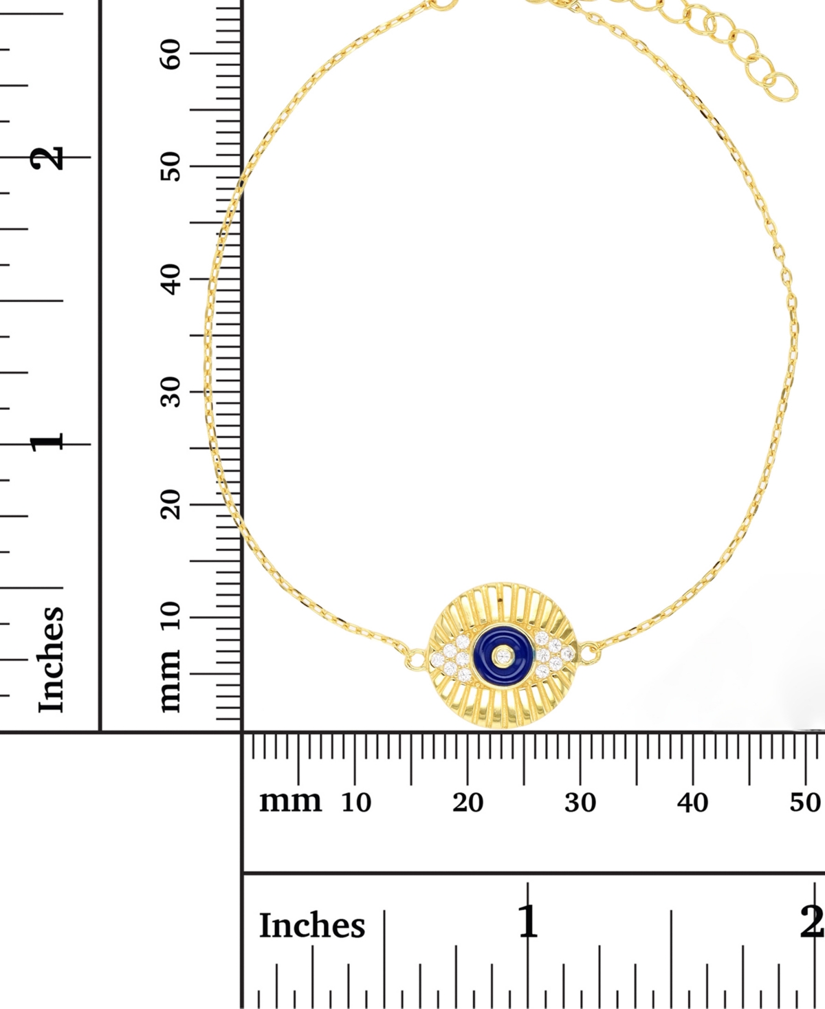 Evil Eye Anklet in 14K Gold Plated or Sterling Silver