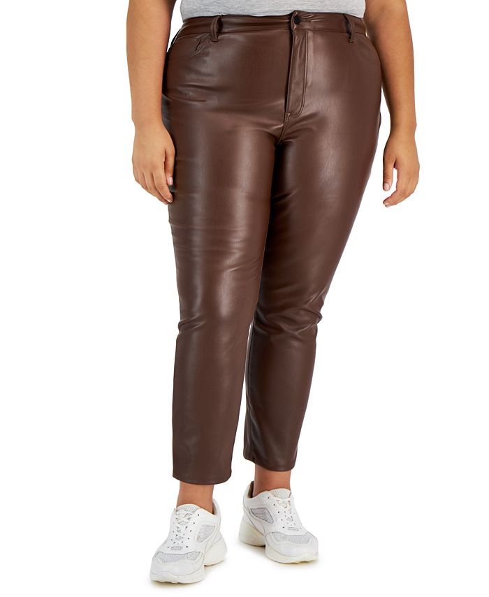 Tinseltown Trendy Plus Faux-Leather Pants Macy's
