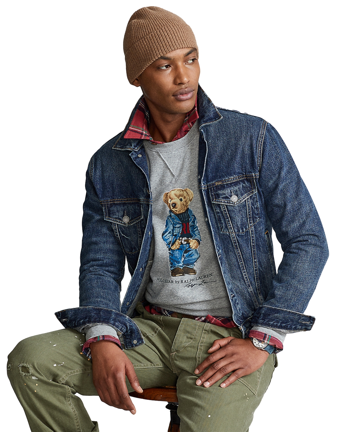 Polo bear jean jacket shop