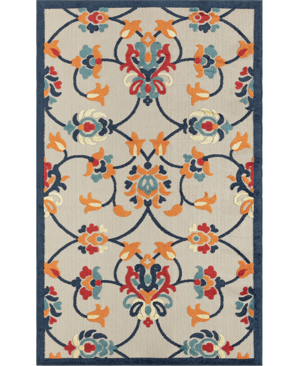 Lr Home Lanai LNI81814 7'10 x 9'10in Outdoor Area Rug - Navy