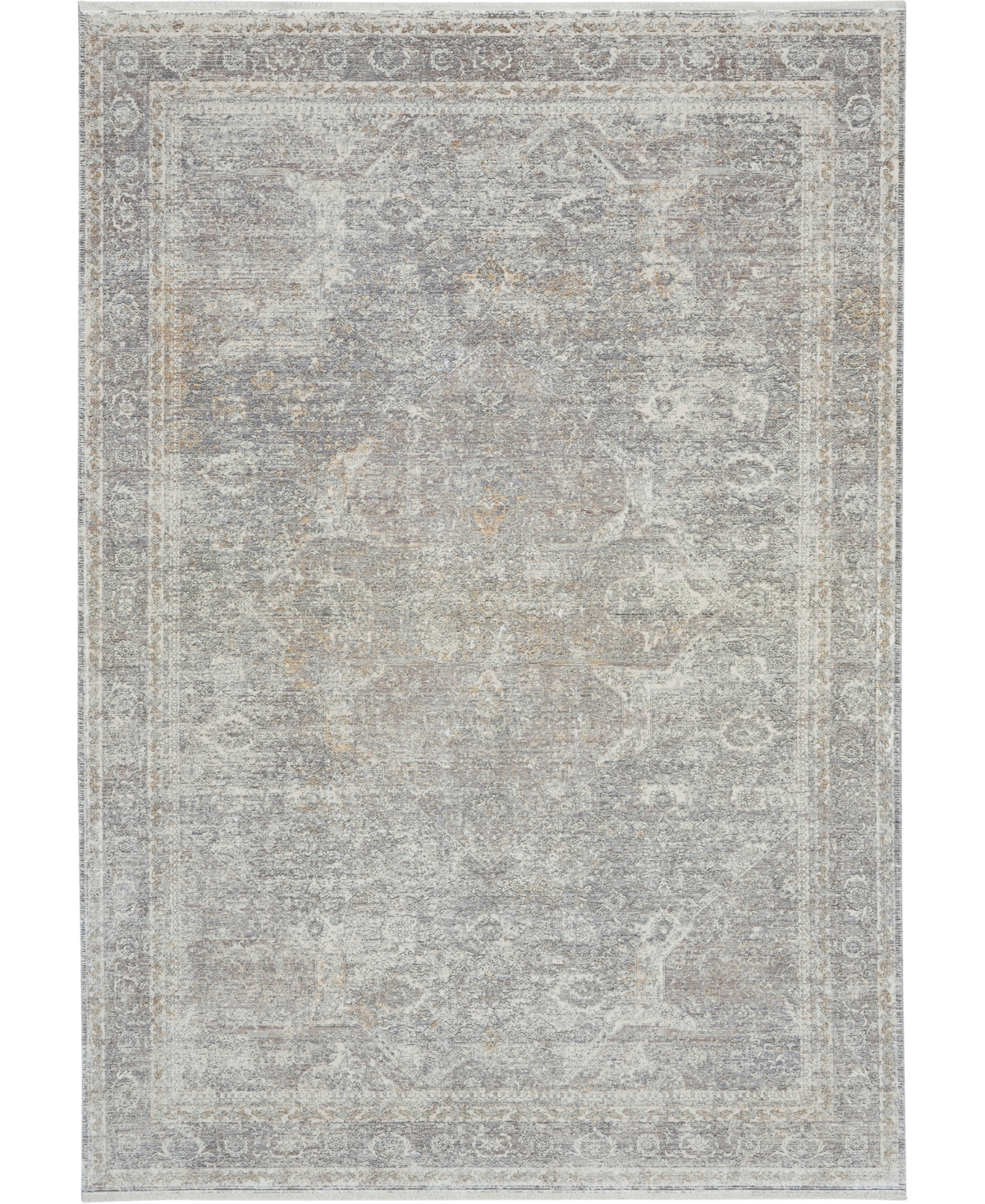 Nourison Starry Nights Stn03 5'3" X 7'3" Area Rug In Silver