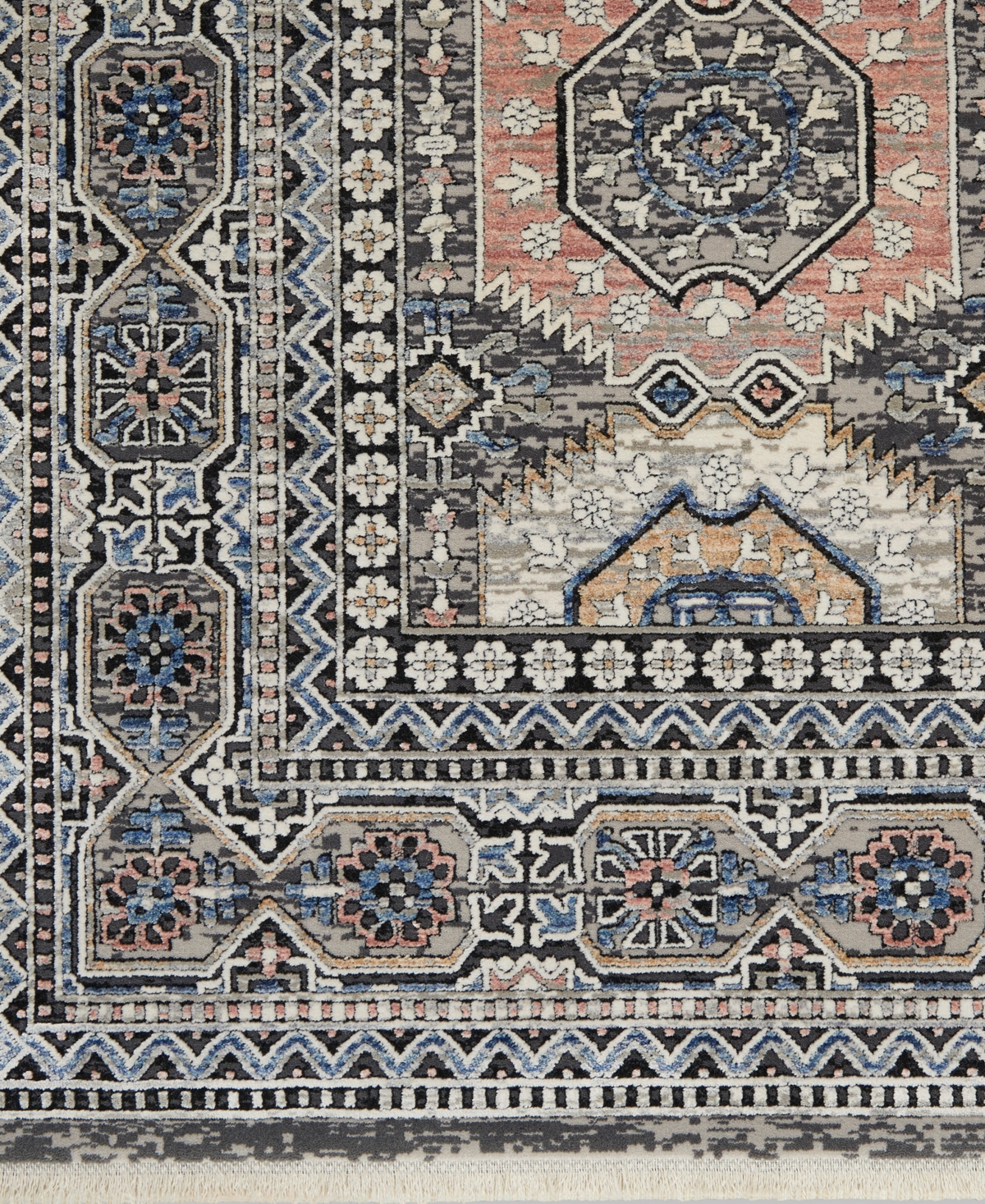 Nourison Home Starry Nights Stn09 5'3" X 7'3" Area Rug In Gray,navy