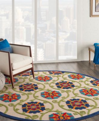 Aloha ALH19 7'10" x 7'10" Round Outdoor Area Rug