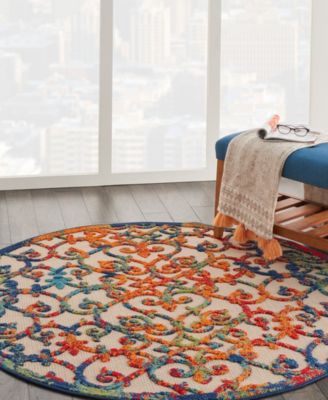 Aloha ALH21 5'3" x 5'3" Round Outdoor Area Rug