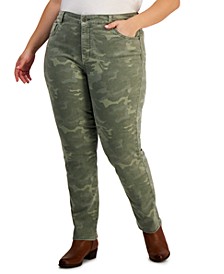 Plus Size Camo Natural Straight-Leg Jeans, Created for Macy's