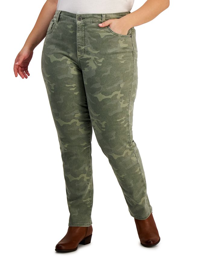 vertegenwoordiger Afwijzen rust Style & Co Plus Size Camo Natural Straight-Leg Jeans, Created for Macy's &  Reviews - Jeans - Plus Sizes - Macy's