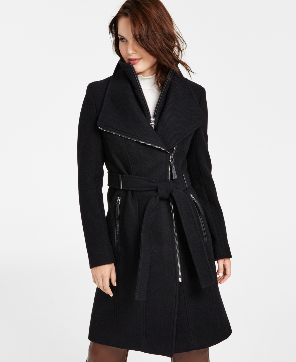 Calvin Klein Women's Belted Wrap Coat, Created for Macy's