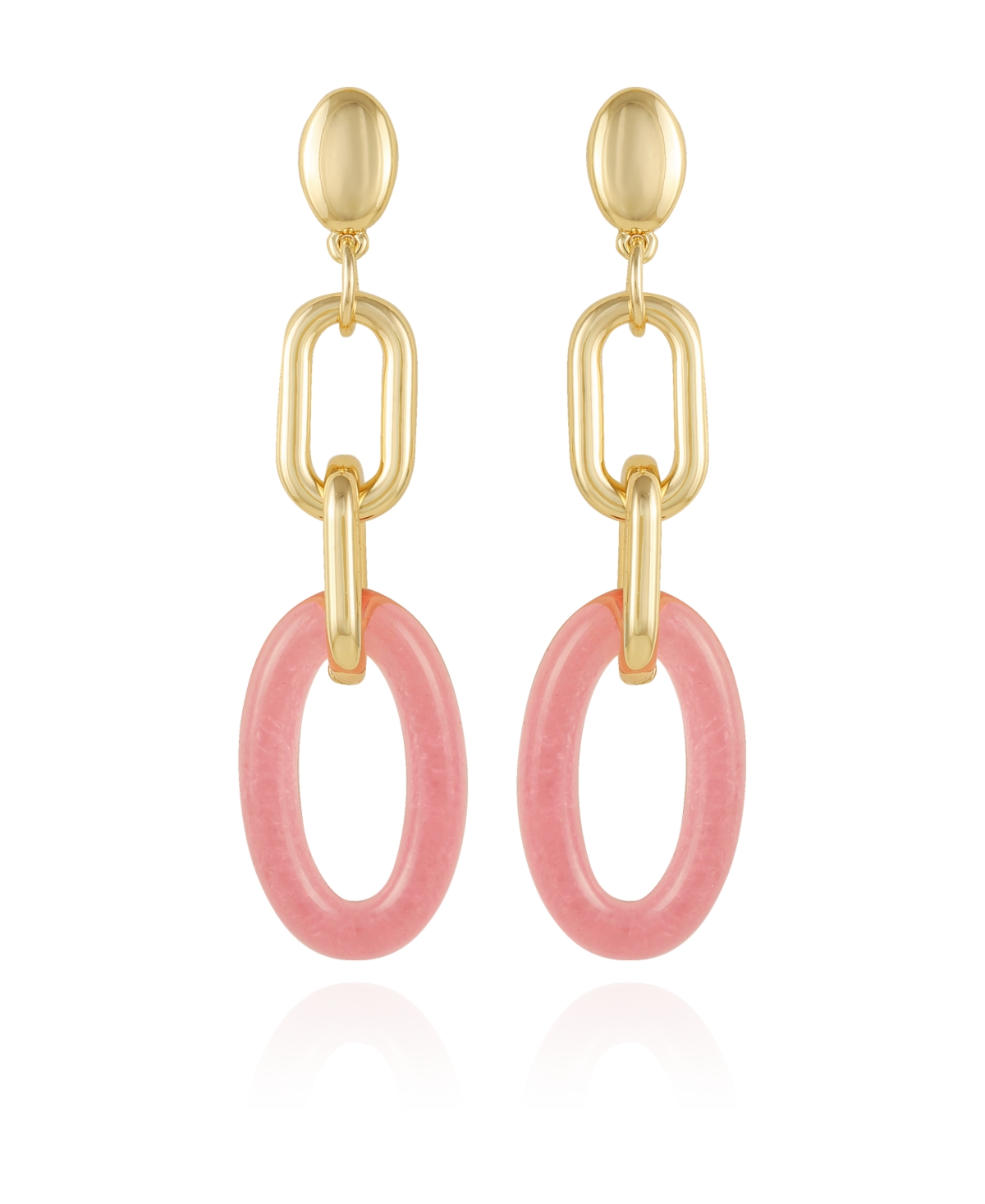 Rock Candy Linear Earrings - Gold-Tone, Pink