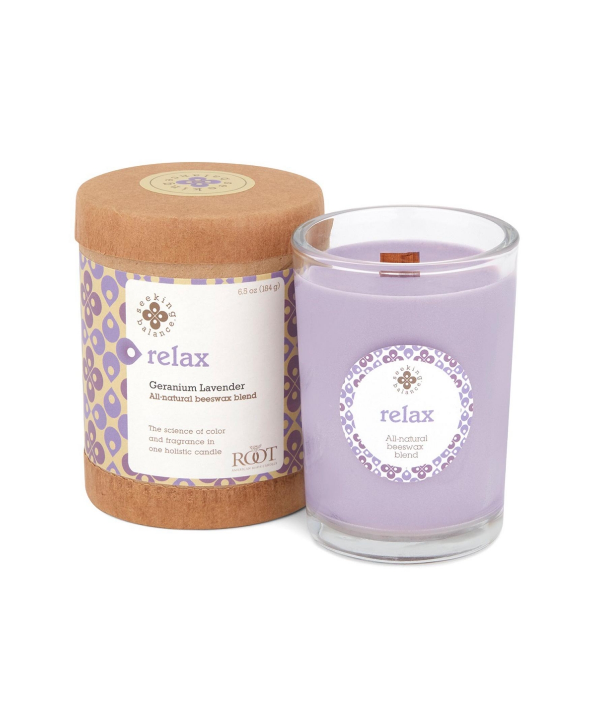 Seeking Balance Relax Geranium Lavender Spa Jar Candle, 6.5 oz - Lavender