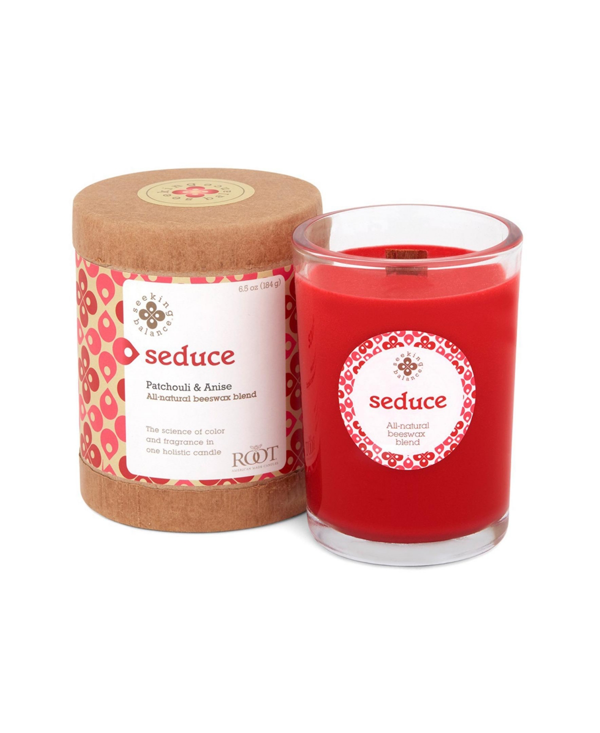 Seeking Balance Seduce Patchouli Anise Spa Jar Candle, 6.5 oz - Red