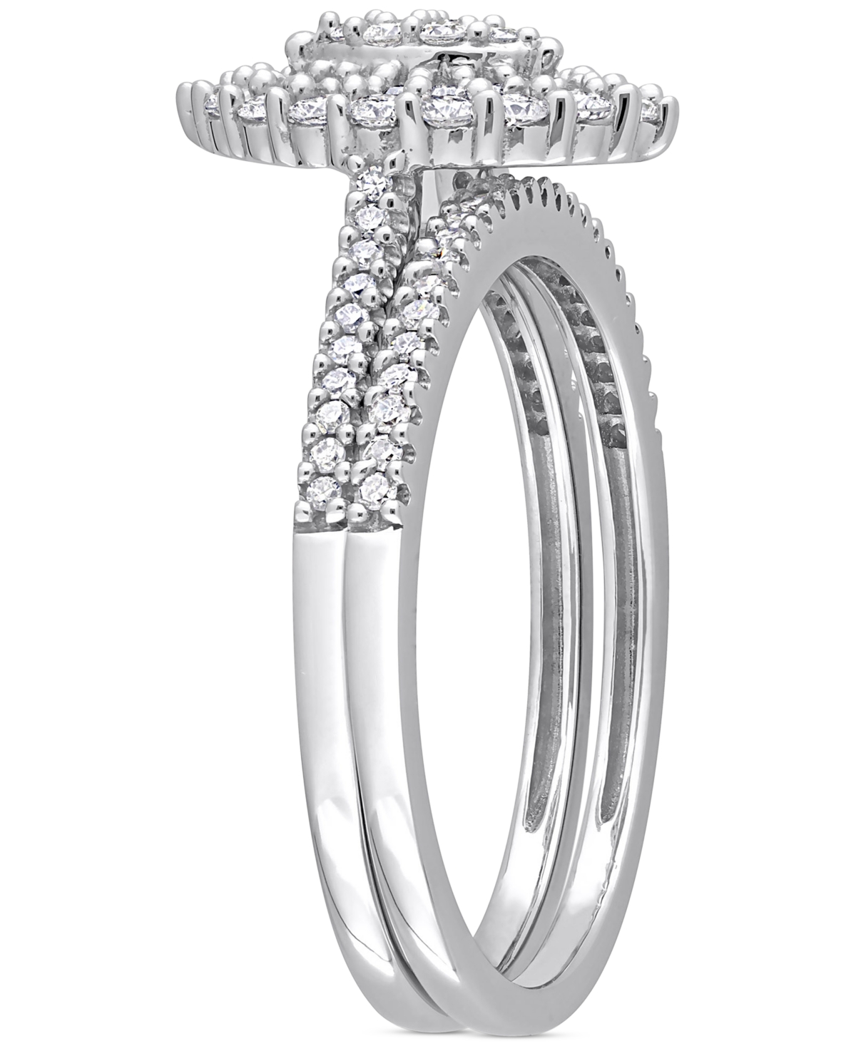Diamond Halo Cluster Bridal Set (1/2 ct. t.w.) in 14k- White Gold