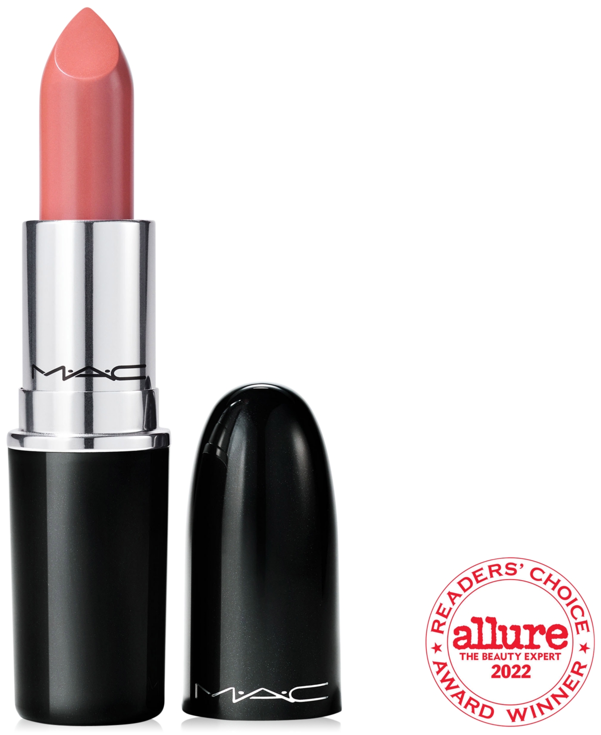 Mac Lustreglass Sheer-Shine Lipstick -(pinky nude with silver pearl)
