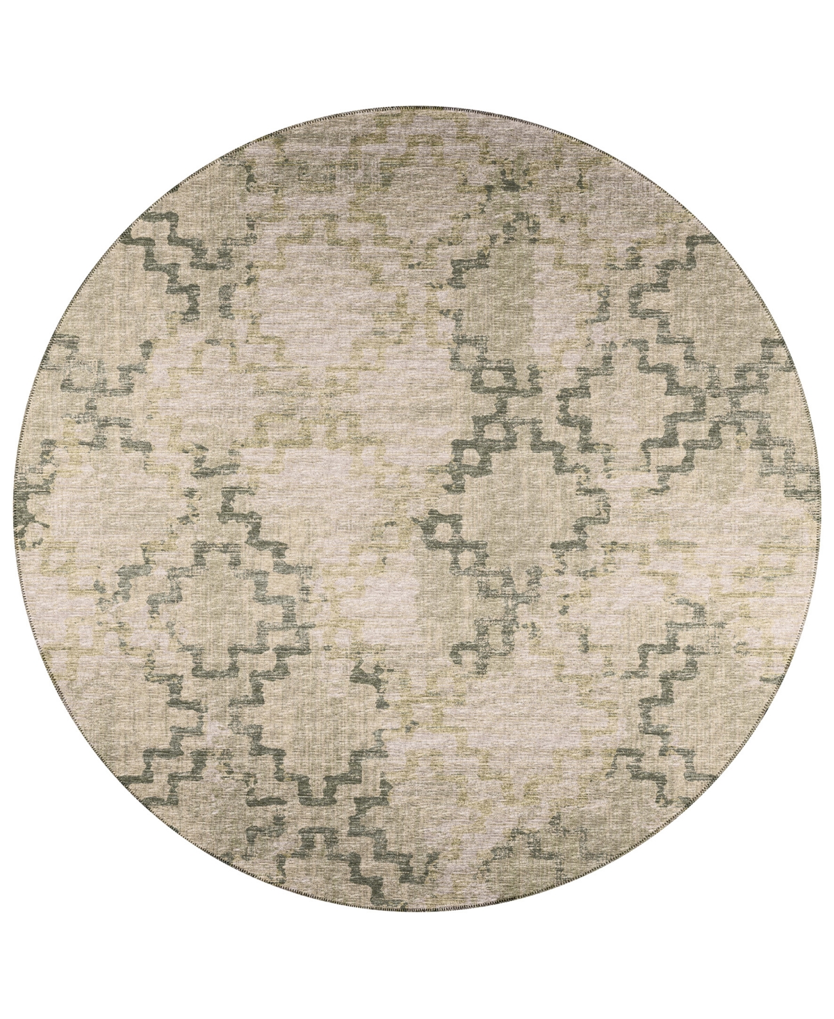 D Style Buttes BTS15 8' x 8' Round Area Rug - Moss