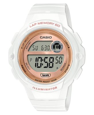 Casio - Women's Digital White Resin Strap Watch 41mm