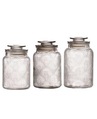 Mason Craft & More Mason Clear Glass Canisters, Set of 3