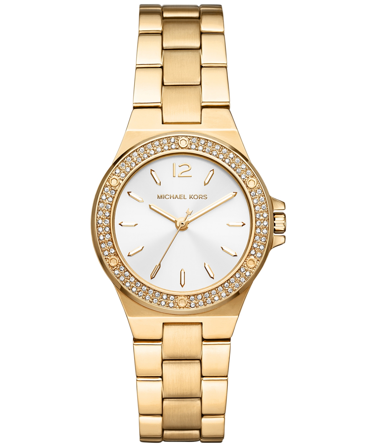Michael Kors Women's Mini-lennox Three-hand Gold-tone Stainless Steel Bracelet Watch 33mm