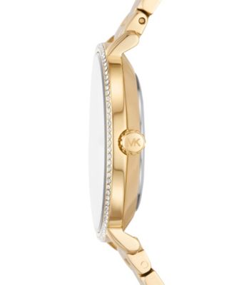 Women's Pyper Two-Hand Gold-Tone Stainless Steel Bracelet Watch 32mm and Earrings Set, 3 Pieces