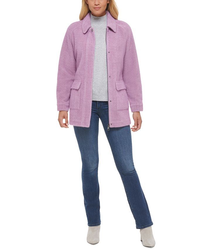 Calvin Klein Women's Belted Shirt Jacket, Created for Macy's & Reviews