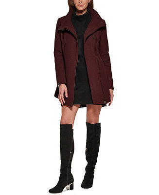 Calvin Klein Women's Asymmetric Zipper Coat & Reviews - Coats & Jackets ...