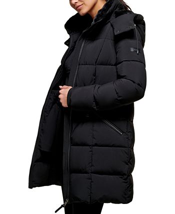 DKNY Sport Belted Hooded Puffer Jacket - Macy's