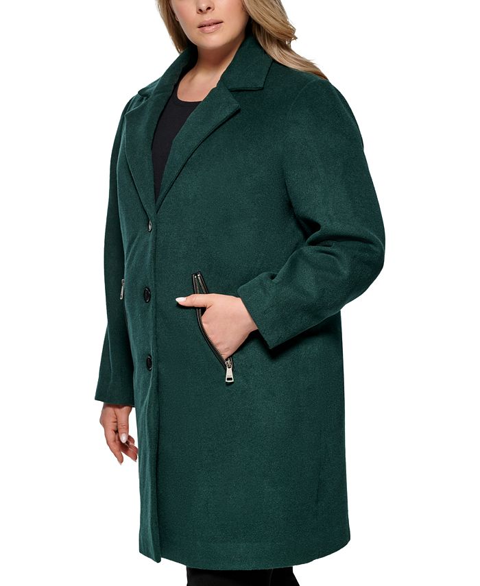 DKNY Women's Plus Size Walker Coat, Created for Macy's Macy's