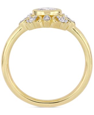Diamond Marquise Cluster Engagement Ring (1/4 ct. t.w.) in 14k Gold