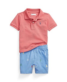 Baby Boys Big Pony Color-Blocked T-shirt and Shorts, 2-Piece Set