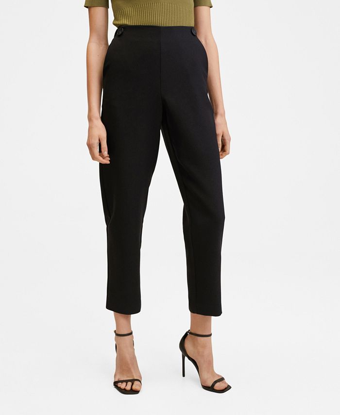 MANGO Women's Cropped Button Pants Macy's