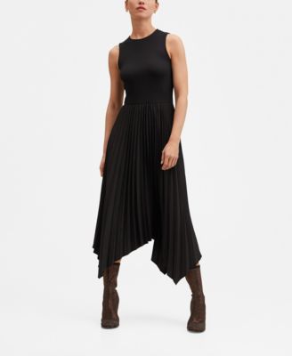 mango pleated hem dress Mango - Combined strapless Dress Red
