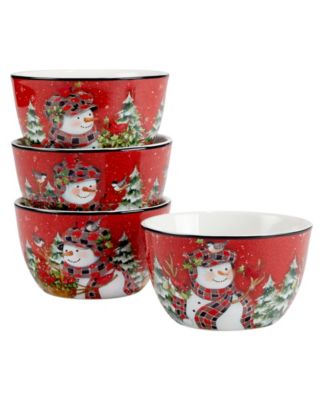 Certified International Christmas Lodge Snowman 16 Piece Dinnerware Set
