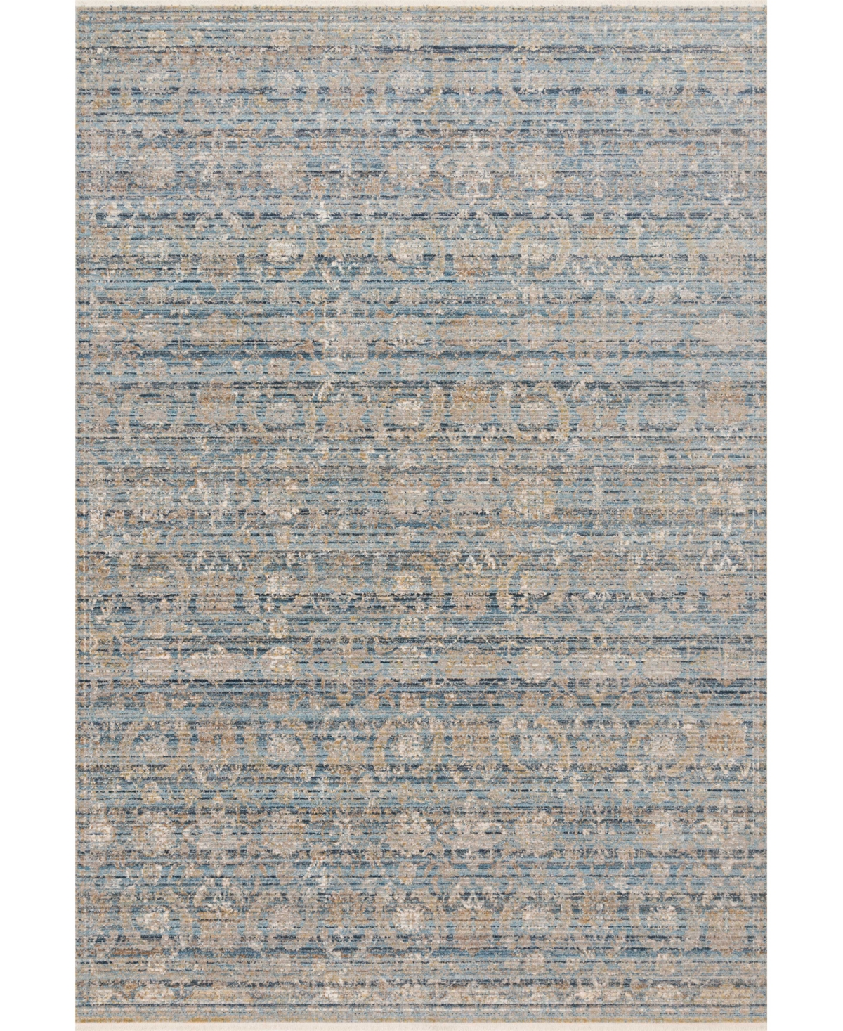 Loloi Claire Cla-03 7'10in x 10'2in Area Rug - Ocean, Gold Tone