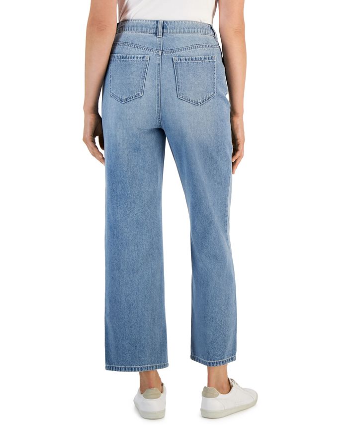 Style & Co Petite High-Rise Slouchy Wide-Leg Jeans, Created for Macy's ...