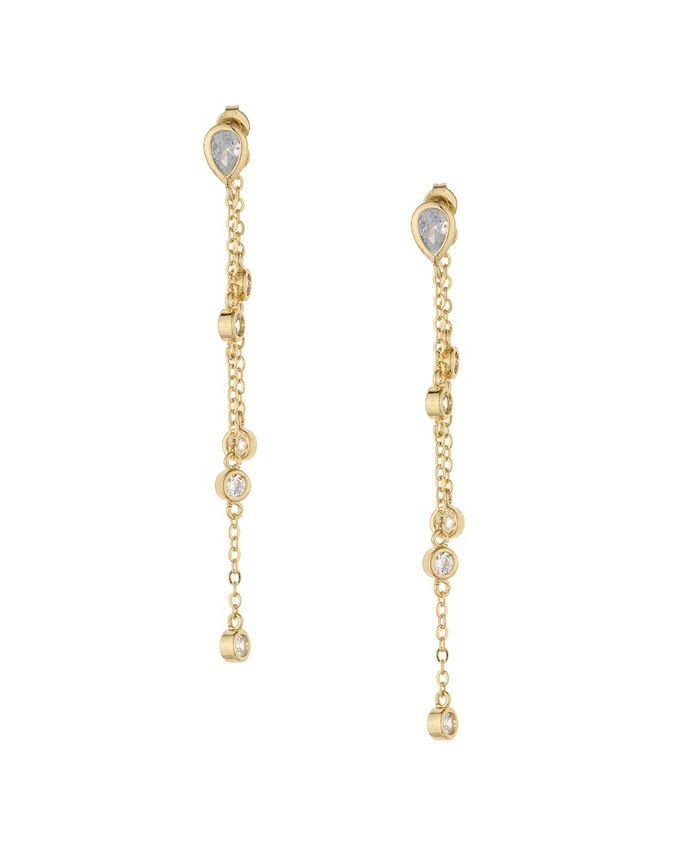 ETTIKA Women's 18k Gold Plated Dripping Chain Dangle Earrings - Macy's