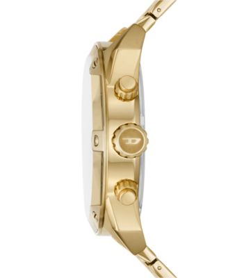 Men's Spiked Gold-Tone Stainless Steel Bracelet Watch, 49mm