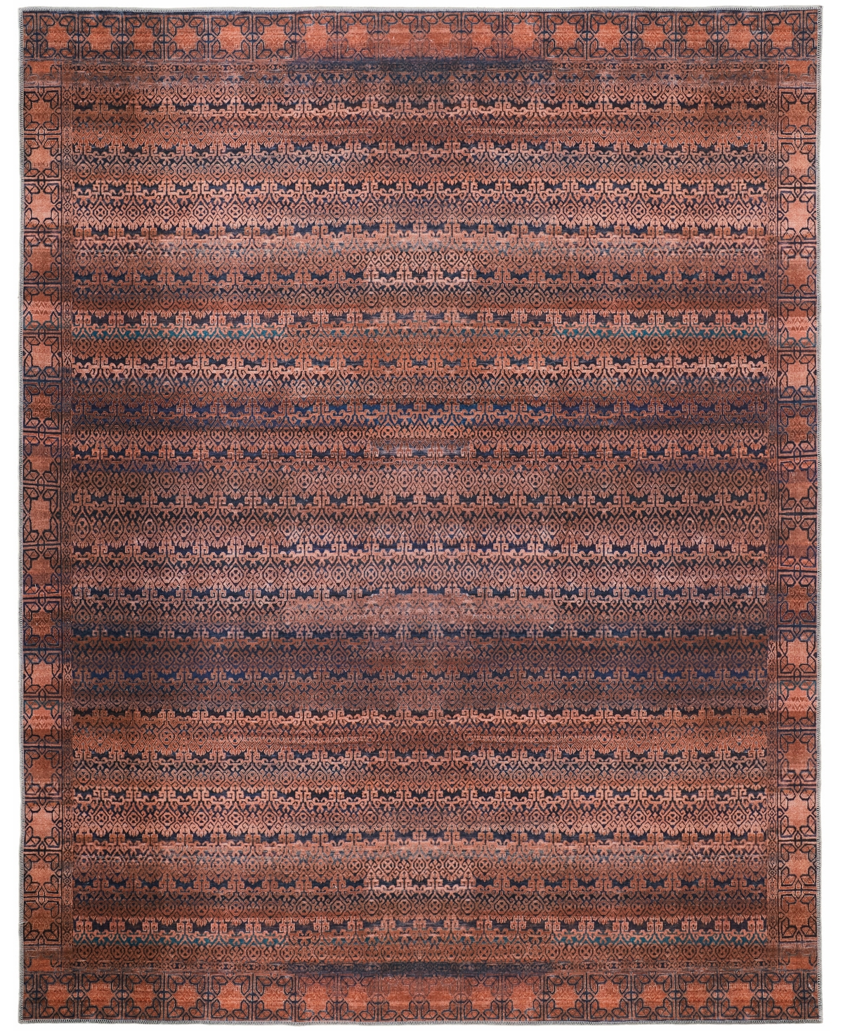 Simply Woven Voss F39h4 7'10" X 9'10" Area Rug In Tan,blue