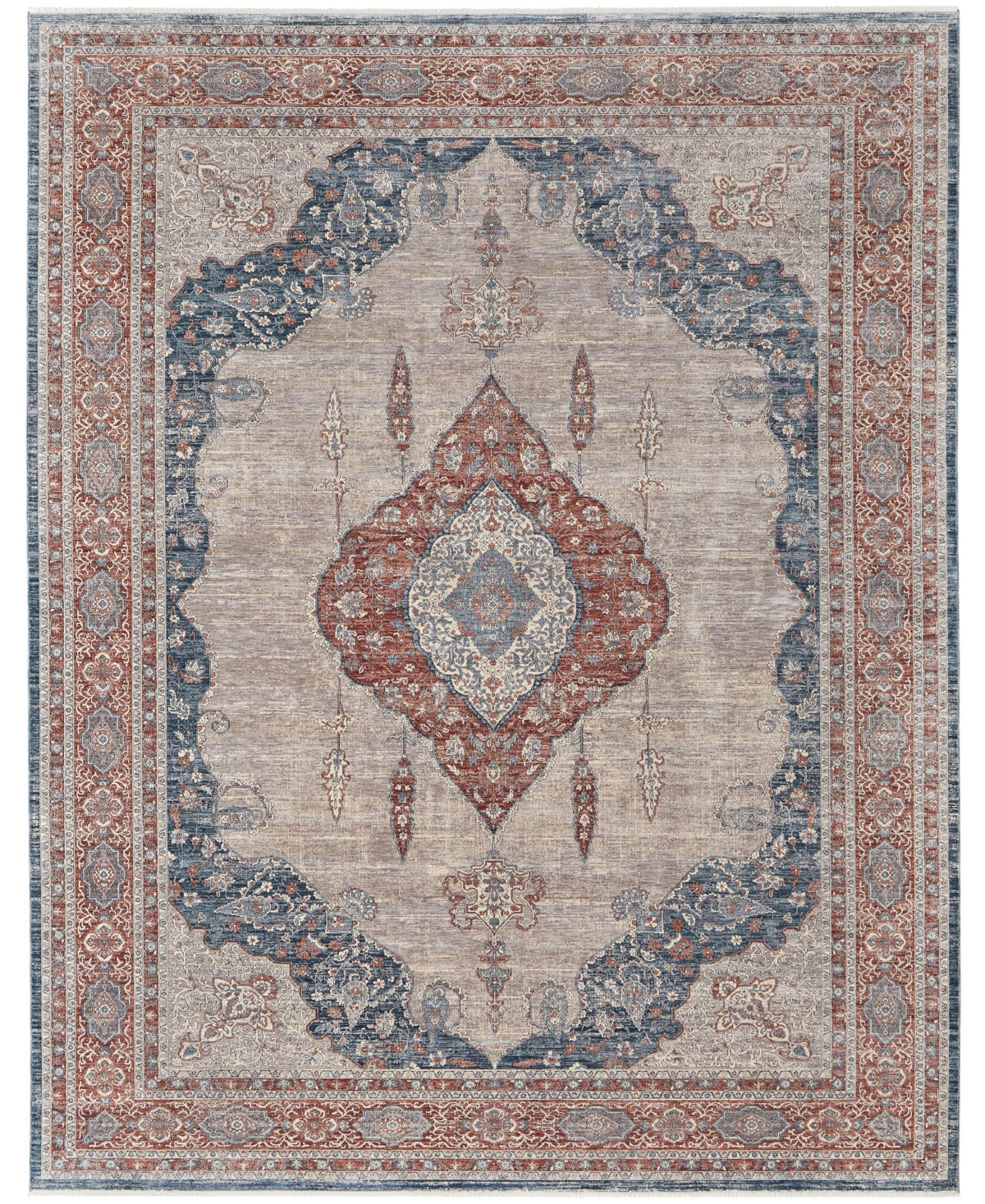 Feizy Gilford R39GR 9'6in x 12'7in Area Rug - Gray, Multi