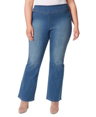 Jessica Simpson - Trendy Plus Size Pull-On Long Flare Jeans