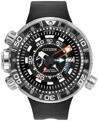 Citizen - Men's Eco-Drive Promaster Aqualand Depth Meter Black Polyurethane Strap Watch 53mm BN2029-01E