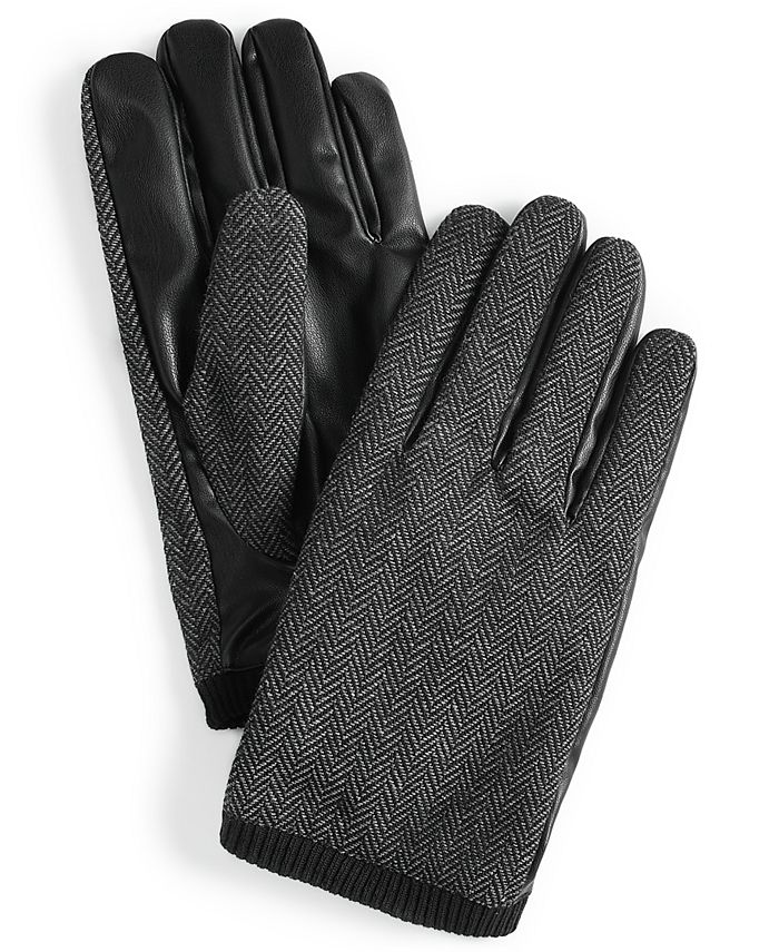 Alfani Men's Dressy Herringbone Gloves, Created for Macy's Macy's