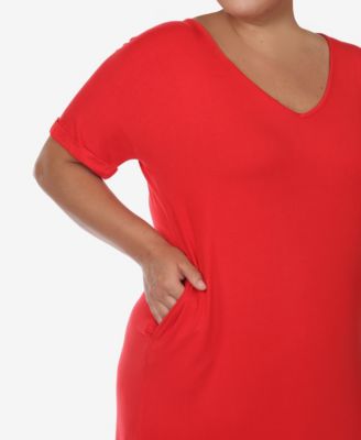 Plus Size Short Sleeve V-neck Maxi Dress