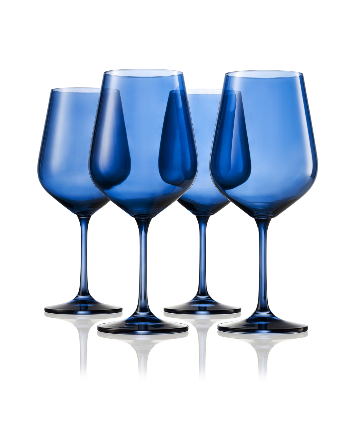 Godinger Sheer Stemmed Wine Glasses, Set Of 4 In Navy
