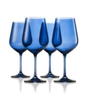 Jewel Toned Crystal Wine Glasses, Set of 4 Wine Glasses