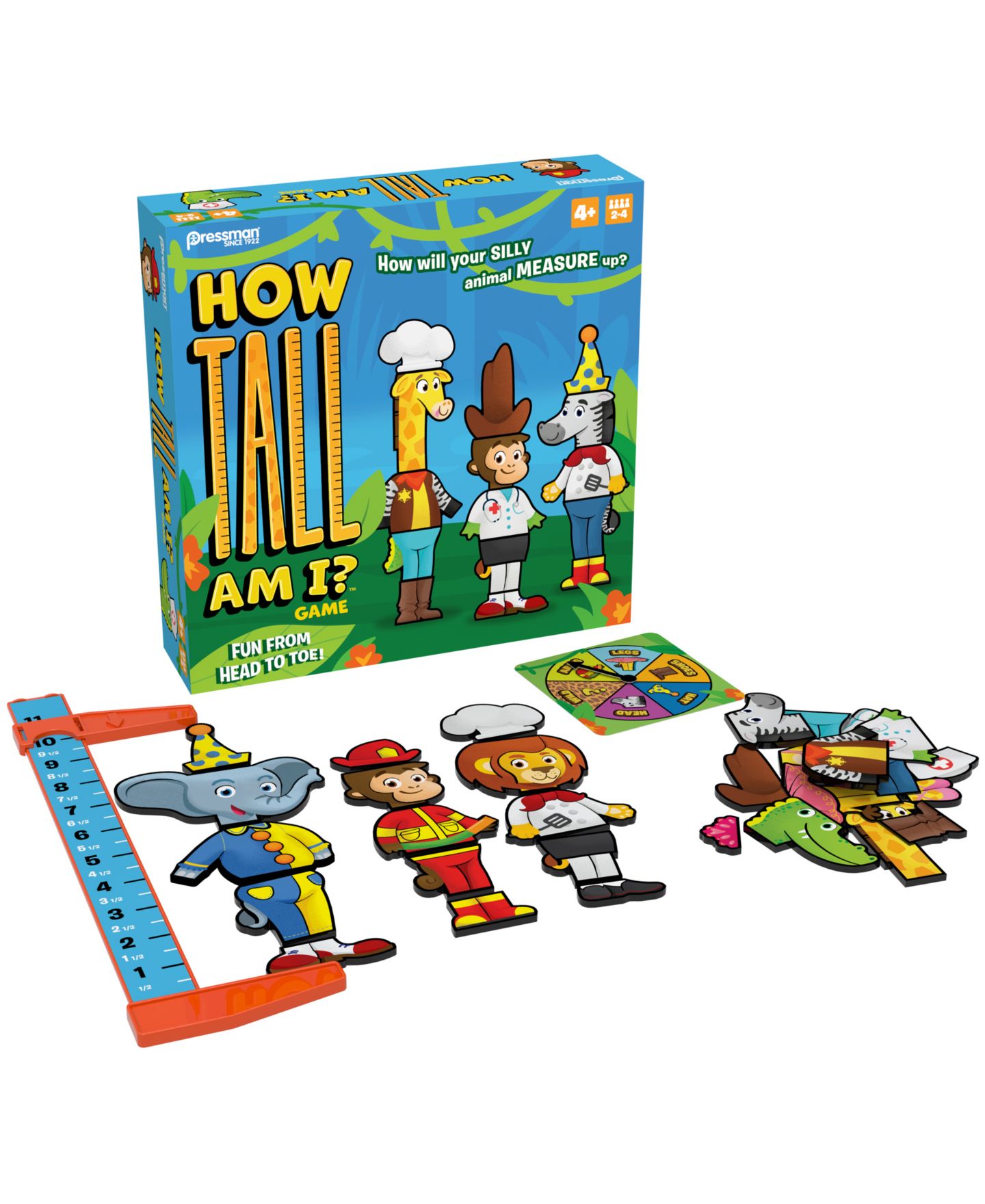 Детские настольные игры Pressman Toy How Tall Am I Spinner Building Game, 33-Piece Board Game, Ages 4+ — фото 2