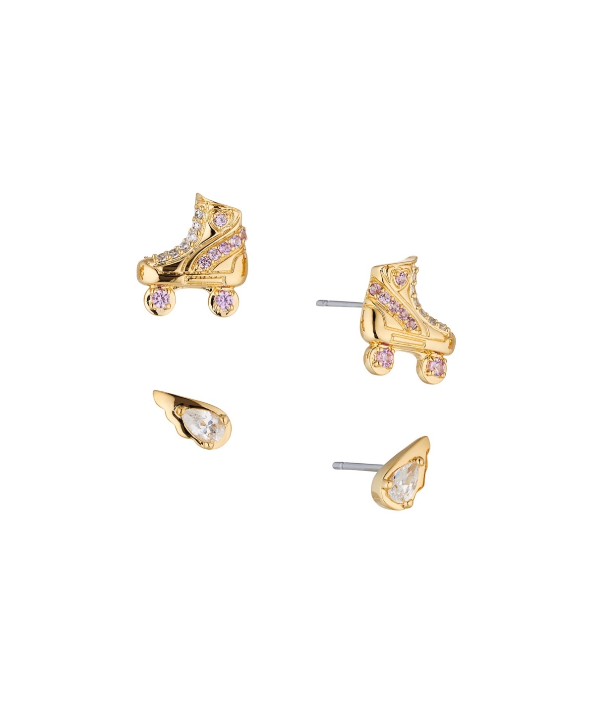 Women's Skate Wing Earring Set, 2 Piece - Gold-Plated