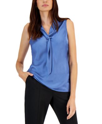 Tahari ASL - Women's Sailor-Tie Sleeveless Blouse