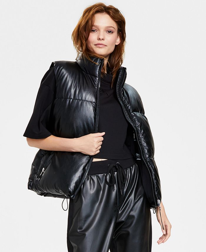Calvin Klein Jeans Women's Faux-Leather Puffer Vest & Reviews - Jackets &  Vests - Juniors - Macy's